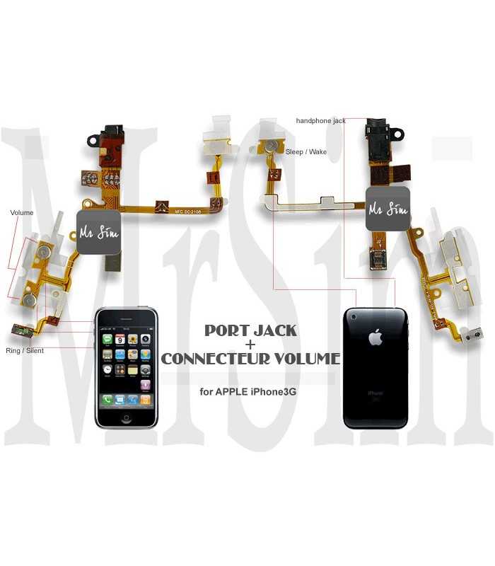 Réparation membrane power + volume + jack écouteur + vibreur iPhone 3G/3Gs