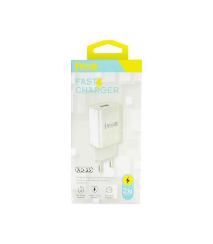 Chargeur Secteur Fast IVON+Cable usb CE  2,1A